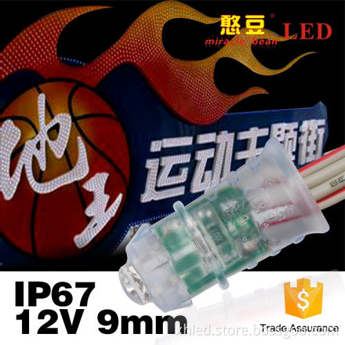 0.12W DC Led Exposed Light Inventor IP67 F5 Single Color Waterproof 12V Pixel 9mm Led Lights